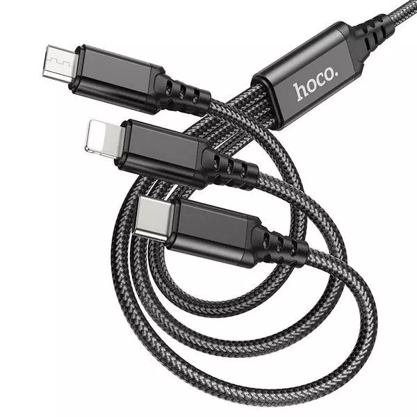 Cable 3 en 1 iPhone - tipo C - Micro HOCO X76 1